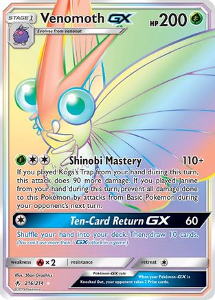 Venomoth GX (Secret) 216/214 - Holofoil