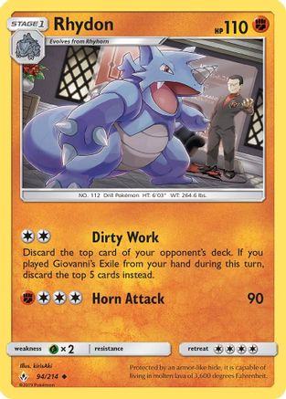 Rhydon 94/214 - Reverse Holofoil