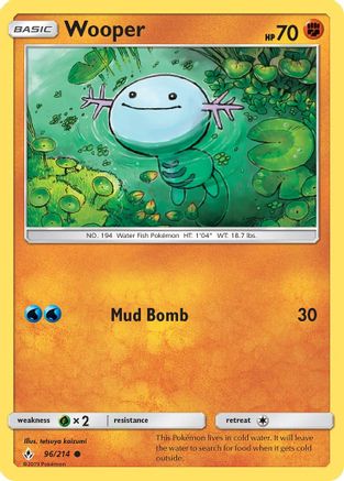 Wooper 96/214 - Reverse Holofoil