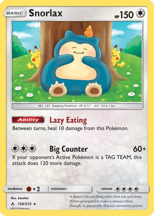 Snorlax 158/214 - Holofoil