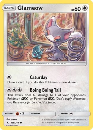 Glameow 159/214 - Reverse Holofoil