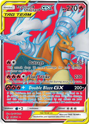 Reshiram & Charizard GX (Full Art) 194/214 - Holofoil