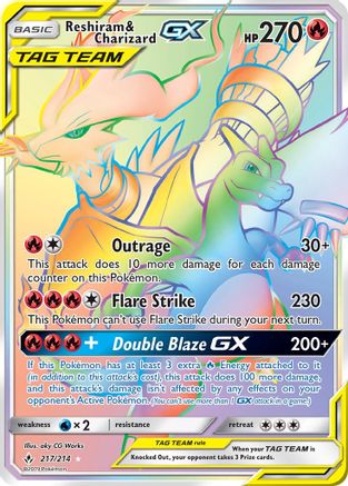 Reshiram & Charizard GX (Secret) 217/214 - Holofoil