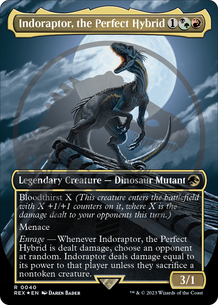 Indoraptor, the Perfect Hybrid (REX-040) -  (Borderless) Foil