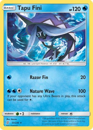 Tapu Fini 53/236 - Reverse Holofoil