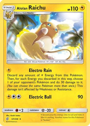 Alolan Raichu 57/236 - Reverse Holofoil