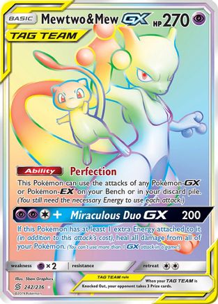 Mewtwo & Mew GX (Secret) 242/236 - Holofoil