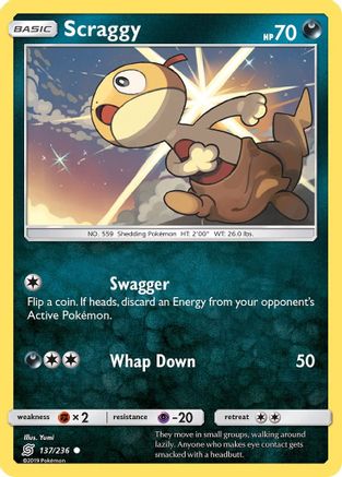 Scraggy 137/236 - Reverse Holofoil