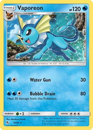 Vaporeon 18/68 - Reverse Holofoil