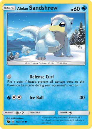 Alolan Sandshrew - 19a/145 19a/145 - Holofoil