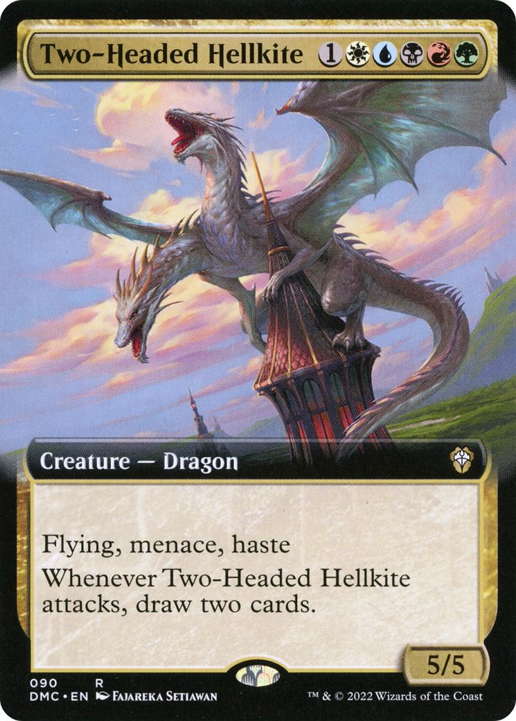 Two-Headed Hellkite (DMC-090) - : (Extended Art)