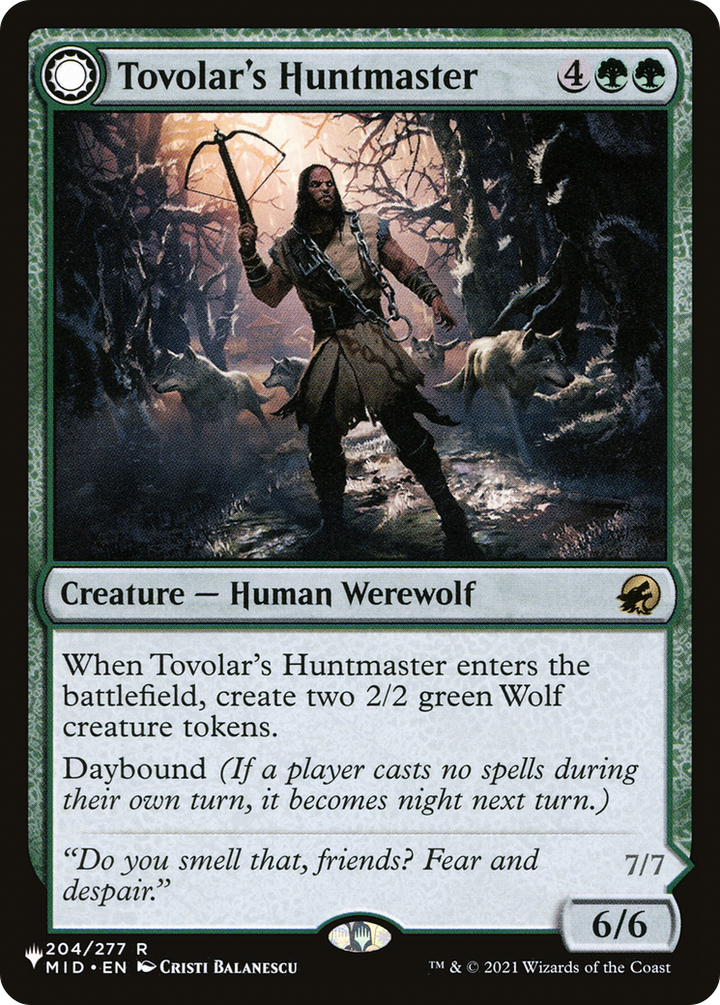 Tovolar's Huntmaster // Tovolar's Packleader (LIST-MID-204) - : (Double Faced Transform)