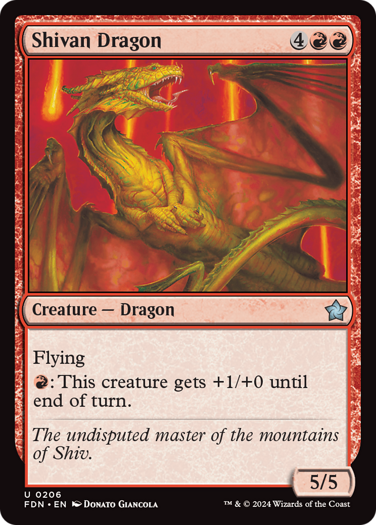 Shivan Dragon (FDN-206) -  Foil