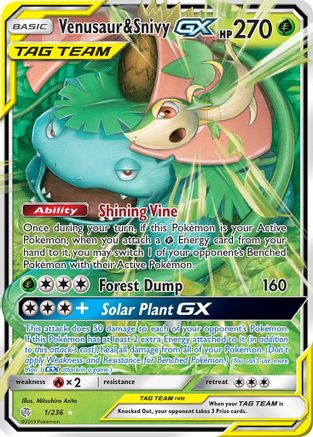 Venusaur & Snivy GX 1/236 - Holofoil