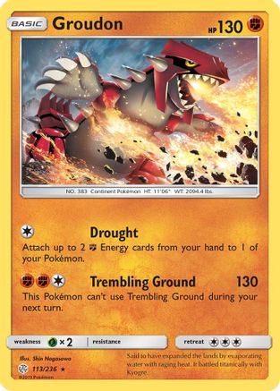 Groudon 113/236 - Reverse Holofoil