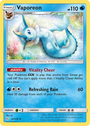 Vaporeon 42/236 - Reverse Holofoil