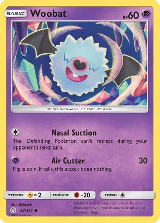 Woobat 87/236 - Reverse Holofoil