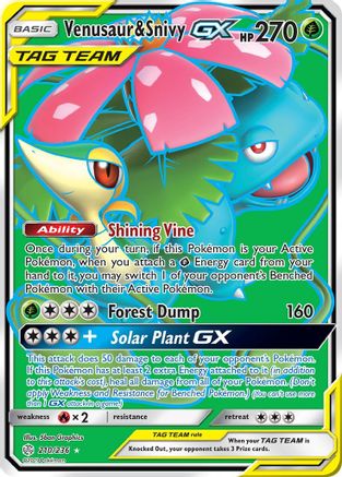 Venusaur & Snivy GX (Full Art) 210/236 - Holofoil