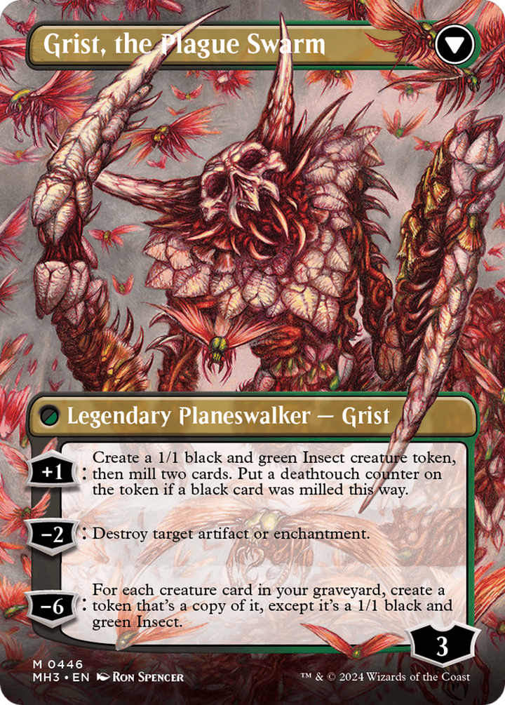 Grist, Voracious Larva // Grist, the Plague Swarm (MH3-446) -  (Borderless) Foil