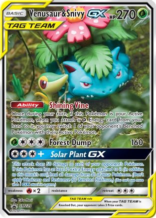 Venusaur & Snivy GX - SM229 SM229/248 - Holofoil