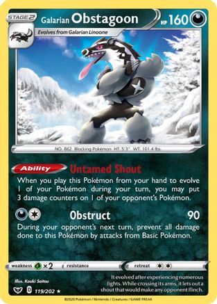 Galarian Obstagoon 119/202 - Holofoil