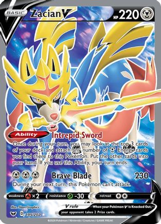 Zacian V (Full Art) 195/202 - Holofoil