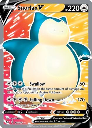 Snorlax V (Full Art) 197/202 - Holofoil