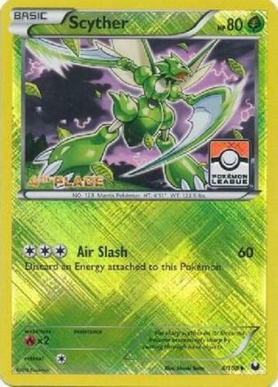 Scyther - 4/108 (Pokemon League) [4th Place] 4 - Reverse Holofoil