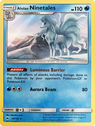 Alolan Ninetales - 28/147 (Water Web Holo) 28 - Holofoil