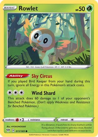 Rowlet 11/189 - Reverse Holofoil