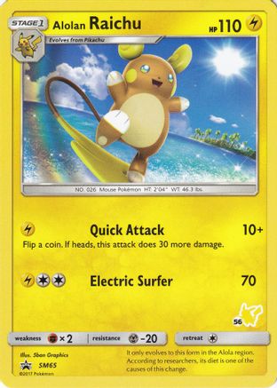 Alolan Raichu - SM65 (#56 Pikachu Stamped) SM65 -