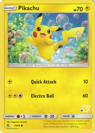 Pikachu - 19/68 (#15 Pikachu Stamped) 19 -