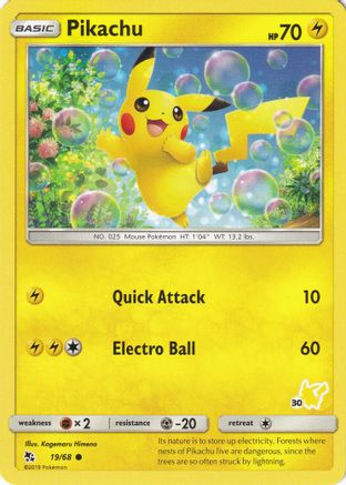 Pikachu - 19/68 (#30 Pikachu Stamped) 19 -