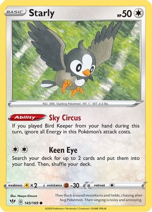 Starly 145/189 - Reverse Holofoil