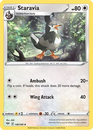 Staravia 146/189 - Reverse Holofoil