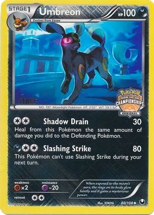 Umbreon - 60/108 (Regional Championships) [Staff] 60 - Reverse Holofoil