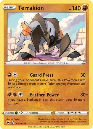 Terrakion 92/185 - Reverse Holofoil