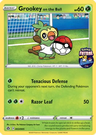 Grookey on the Ball - 003/005 (Pokemon Futsal) 3/5 -