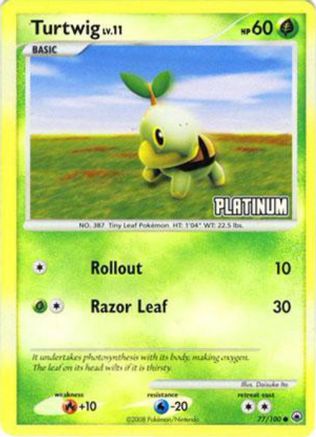 Turtwig - 77/100 [Platinum] 77 - Reverse Holofoil