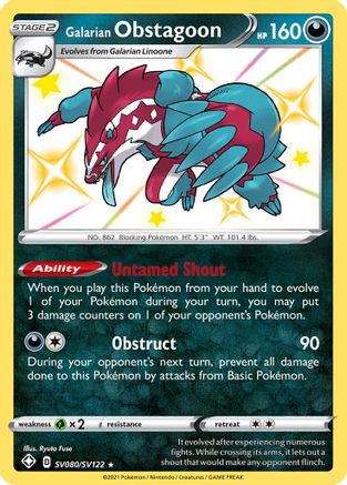 Galarian Obstagoon SV080/122 - Holofoil