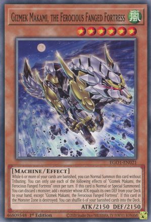 Gizmek Makami, the Ferocious Fanged Fortress (EGO1-EN021) - Egyptian God Deck: Obelisk the Tormentor Unlimited