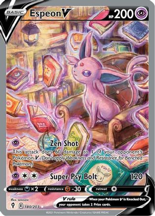 Espeon V (Alternate Full Art) 180/203 - Holofoil