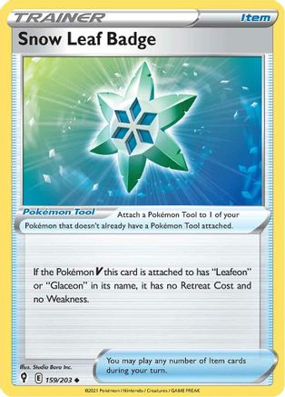 Snow Leaf Badge 159/203 - Reverse Holofoil