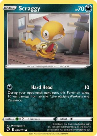 Scraggy 98/203 - Reverse Holofoil