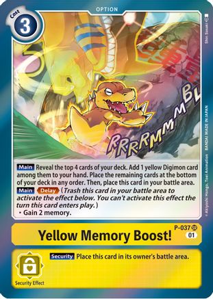 Yellow Memory Boost! (P-037) - Digimon Promotion Cards Foil