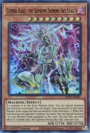 Gizmek Kaku, the Supreme Shining Sky Stag (MP21-EN007) - 2021 Tin of Ancient Battles 1st Edition