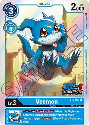 Veemon - BT2-021 (DC-1 Grand Prix) (BT2-021) - Release Special Booster 1.5 Foil