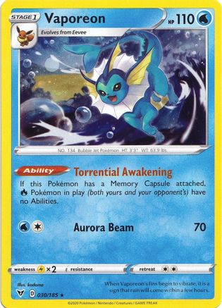 Vaporeon - 030/185 (Cosmos Holo) 30 - Holofoil