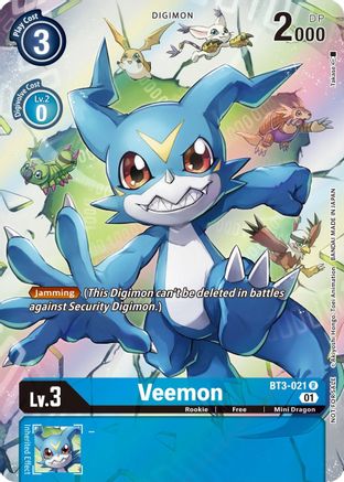 Veemon (1-Year Anniversary Box Topper) (BT3-021) - Release Special Booster 1.0 Foil