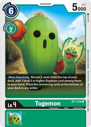 Togemon (Official Tournament Pack Vol.3) (BT1-074) - Release Special Booster 1.0